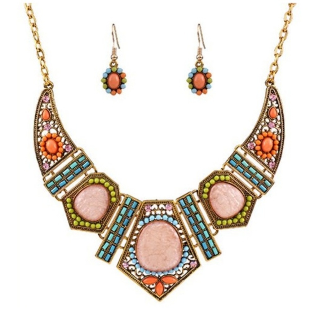 1 LEFT! 3-Piece Boho Necklace Earrings Gift Set - Picture 3 of 3